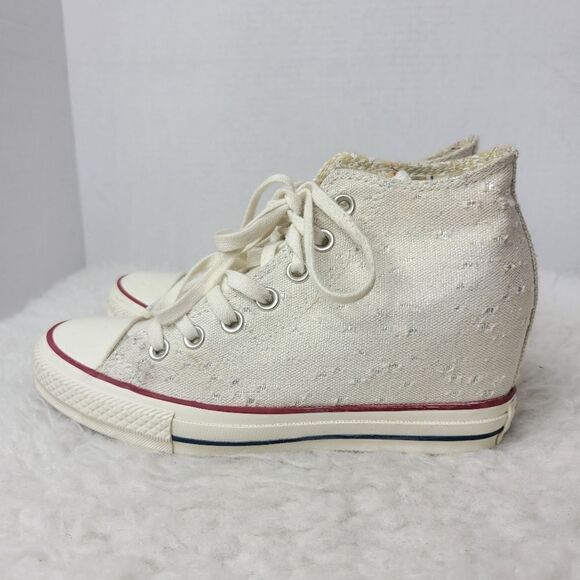 Converse Chuck Taylor All Star Lux Womens Sneaker Size 8 Hidden Heel Wedge - Picture 3 of 10
